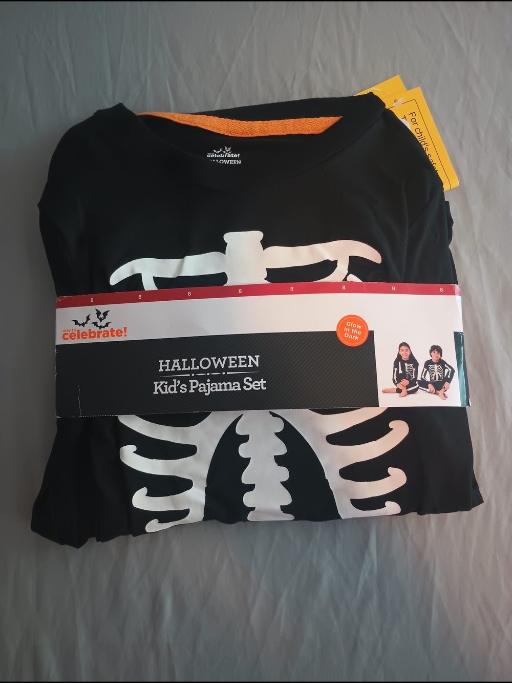 Celebrate! Halloween Kids Glow In The Dark Skeleton Pajama Set